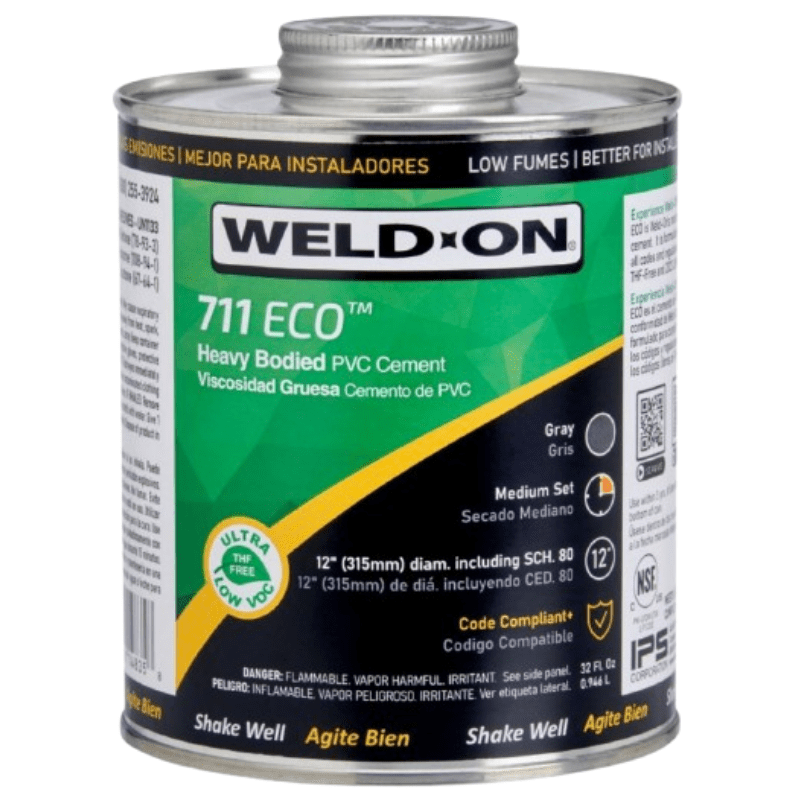 Cementos para PVC GRIS 711 ECO™ LIBRE DE THF HVY BDY PVC Weld-On® 473 ML