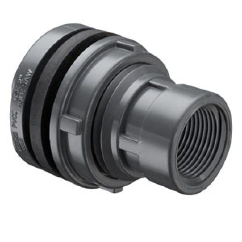 Tank Adapters, PVC New Style Standard with Neoprene Gaskets Socket x Fipt