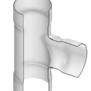 PVC 80, 100 & 125 PSI PIP Fabricated PIP x IPS Tee (Socket x Socket x Socket)