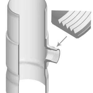 PVC Class 125 IPS Fabricated Reinforced Tee (Socket x Spigot x Fipt)