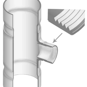 PVC Class 125 IPS Fabricated Reinforced Tee (Socket x Socket x Fipt)