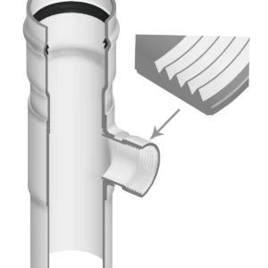 PVC Class 125 IPS Fabricated Reinforced Tee (Gasket x Spigot x Fipt)